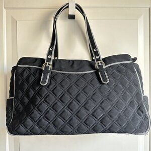 Vera Bradley‎ Black Microfiber Womens Shoulder Bag Purse Yellow Daisies New